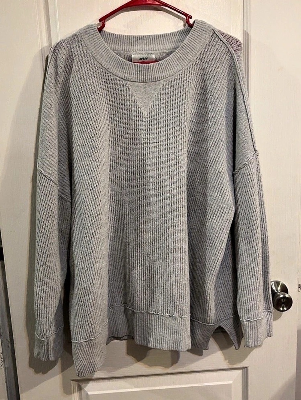 Aerie exposed seam oversized Crewneck Sweater Size Large